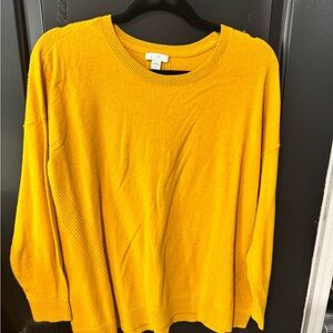 J. Jill Mustard Yellow Knit Top